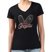Women's G-III 4Her by Carl Banks Black Arizona Coyotes Animal Print Heart Fitted V-Neck T-Shirt